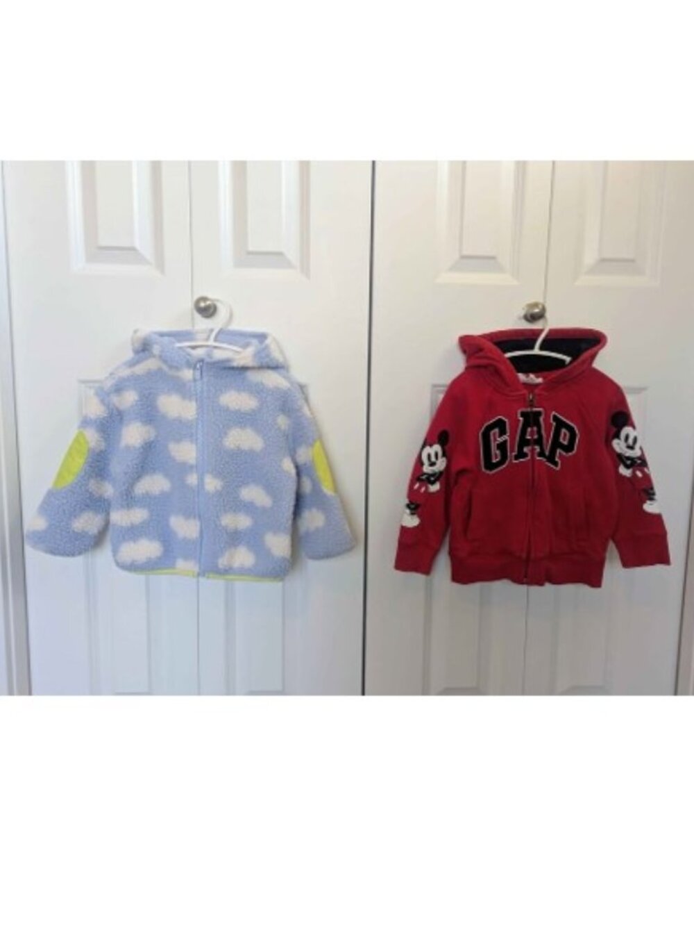 2T Old Navy Blue Cloud Sherpa Jacket & Gap Mickey Hodded Jacket